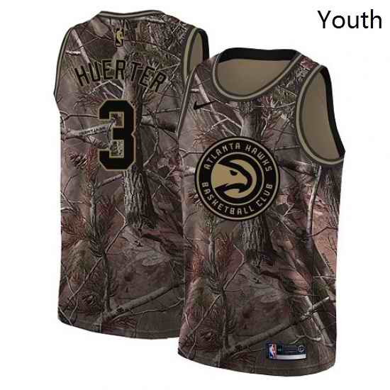 Youth Nike Atlanta Hawks 3 Kevin Huerter Swingman Camo Realtree Collection NBA Jersey